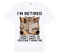 Retired Cat Reading Newspaper Funny Retirement Cat Mom Dad Comfort Colors Adult Heavyweight T-Shirt