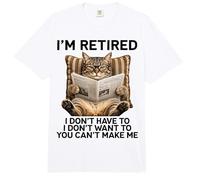 Retired Cat Reading Newspaper Funny Retirement Cat Mom Dad Comfort Colors Adult Heavyweight T-Shirt