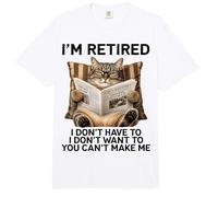 Retired Cat Reading Newspaper Funny Retirement Cat Mom Dad Comfort Colors Adult Heavyweight T-Shirt