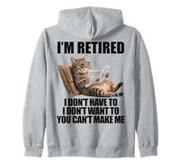 Retired Cat Reading Newspaper Funny Retirement Cat Mom Dad Sudadera con Capucha