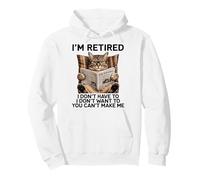 Retired Cat Reading Newspaper Funny Retirement Cat Mom Dad Sudadera con Capucha