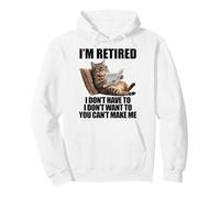 Retired Cat Reading Newspaper Funny Retirement Cat Mom Dad Sudadera con Capucha