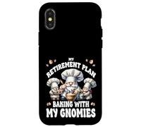 Retired Dad Baker GNOME Love Baking Funny Retirement Plan Carcasa para iPhone X/XS