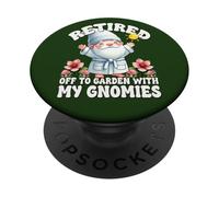 Retired Dad Gnome For Garden Lover Funny Retirement Saying PopSockets PopGrip Adhesivo