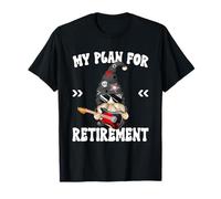 Retired Dad GNOME For Rockstar My Retirement Plan Guitar Camiseta