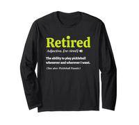 Retired Definition Funny Pickleball Lover Retirement Manga Larga