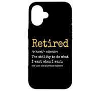 Retired Definition Retired 2025 Men Women Funny Retirement Carcasa para iPhone 16