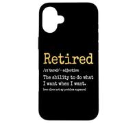 Retired Definition Retired 2025 Men Women Funny Retirement Carcasa para iPhone 16 Plus