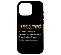 Retired Definition Retired 2025 Men Women Funny Retirement Carcasa para iPhone 16 Pro