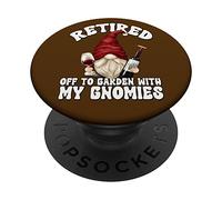 Retired Grandpa GNOME Graphic For Men Funny Wine Retirement PopSockets PopGrip Adhesivo