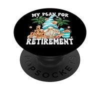 Retired Grandpa Life Summer GNOME For Men Beach Retirement PopSockets PopGrip Adhesivo