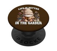 Retired Life Is Better In The Garden GNOME For Book Lover PopSockets PopGrip Adhesivo