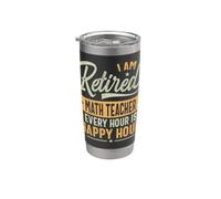 Retired Math Teacher Shirt Design Math Teacher Retired Vaso térmico de acero inoxidable de doble pared