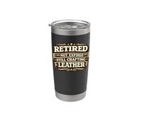 Retired Not Expired Still Crafting Leather Worker Gift Vaso térmico de acero inoxidable de doble pared