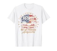 Retired Not My Problem Anymore Hombres Mujeres Jubilación Bandera de Estados Unidos Camiseta gráfica económica, Hombre, Blanco, XL
