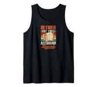 Retired Not Tired Accordeon Legend Retro Jubilación Fiesta Camiseta sin Mangas