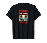 Retired Not Tired Baseball Legend Retro Jubilación Fiesta Camiseta gráfica económica, Hombre, Negro, S