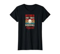 Retired Not Tired Baseball Legend Retro Jubilación Fiesta Camiseta gráfica económica, Mujer, Negro, M