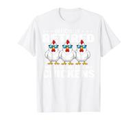 Retired Now I Work For My Chickens Funny Retirement Camiseta gráfica económica, Hombre, Blanco, M