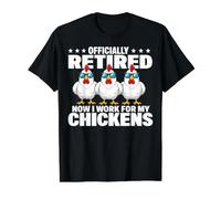 Retired Now I Work For My Chickens Funny Retirement Camiseta gráfica económica, Hombre, Negro, M
