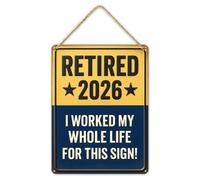 Retired Signs For Men - Retirement Symbols, 2026 Bright Long Lasting Photo Prop Keepsake, Retirement Party Decoration | For Women Home Bedroom Offices Cafes Bookstores Sofas Bookshelves