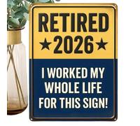 Retired Signs Men - Fun Retirement Wall Décor for Photo Prop Keepsake | Eye Catching with Metal Sign, Home Bedroom Office, Cafes Bookstores Sofas for Bookshelves Party Decoration