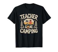 Retired Teacher Camping Adventure Vacation Outdoor Fun Camiseta