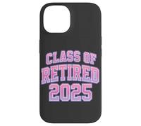 Retired Teacher Class of 2025 Cute Preppy Varsity Retirement Carcasa para iPhone 14