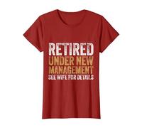Retired Under New Management Fiesta De Jubilación Divertido Camiseta, Mujer, Arándano, M
