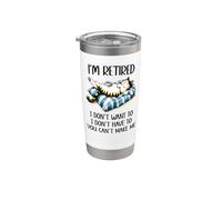 Retirement Cat Coffee Not My Problem Im Retired Dont Have To Vaso térmico de acero inoxidable de doble pared