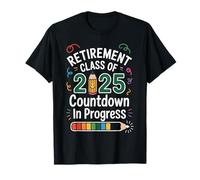 Retirement Class of 2025 Countdown with Smiley Pencil Camiseta