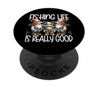Retirement Fishing GNOME For Men Dad Life Is Really Good PopSockets PopGrip Adhesivo