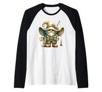 Retirement Fishing GNOME For Retired Dad and Fishing Grandpa Camiseta Manga Raglan
