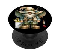 Retirement Fishing GNOME For Retired Dad and Fishing Grandpa PopSockets PopGrip Adhesivo