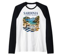 Retiro costero de Cerdeña Vacaciones en una Isla Italiana Camiseta Manga Raglan