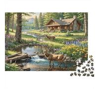 Retiro de cabaña rústica 1000 Piezas Stock De Cartas Premium Paquete De Rompecabezas Entusiastas De Jigsaw Senior Difícil Desafío Decoración De Paredes Paquete De Valor 38x26cm/1000pcs