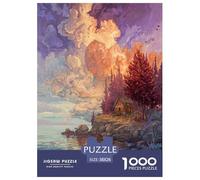 Retiro de la Mar del Otoño Puzle Desafíos Divertidos Decoración del Hogar 1000 Piezas Molten Gold Clouds Rompecabezas Imposible Entretenimiento Creativo para Adultos 38x26cm/1000pcs