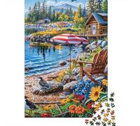 Retiro en cabaña Junto al Lago Puzzles 1000 Piezas Puzzles Clásicos para Diversión Adultos Y Niños A Partir De 12 Año 52x38cm/1000pcs