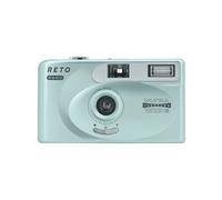 RETO PANO - Cámara de película de 35 mm, lente de 22 mm de ancho, panorama, fácil cambio, modos cinematográficos, cubierta de lente, flash integrado, reutilizable (película y batería AAA no incluidas