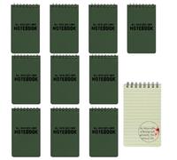 RETON 10pcs Bloc de notas impermeable para todo tipo de clima,cuaderno de bolsillo All Weather,cuaderno de espiral superior para actividades al aire libre(verde)