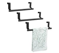 RETON 3 Piezas Toallero para Puerta de Baño, Toallero Colgante para Puerta, Colgador Trapos Cocina de Acero Inoxidable, Colgador de Paño de Cocina y Baño, Sin Taladrar (Negro)