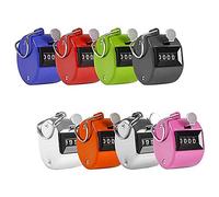 RETON 8 Piezas Contadores de Tally a Mano de 4 dígitos, Palm Clic Contador Clicker Lap Counter with Lanyard and Finger Ring para Deporte/Escuela/Tren/Club