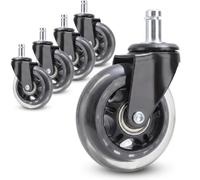 Retoo 5 ruedas para sillas de oficina, 10 x 22 mm, 75 mm