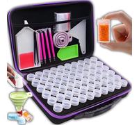 Retoo 60 cajas de accesorios de pintura de diamantes, caja de almacenamiento portabilidad para pintura de diamantes para adultos, regalo para almacenamiento, pintura de diamantes, imágenes, piedras y