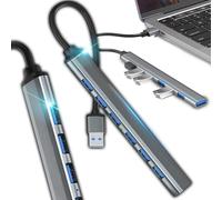 Retoo 7 puertos USB HUB Splitter, 7 x USB 2.0, 1 x USB 3.0, distribuidor múltiple, divisor para Surface, Dell, Thinkpad, USB Stick, Mobile HDD, Desktop PC