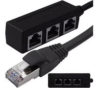 Retoo Adaptador de red divisor de cable Ethernet 1000 Mb/s, RJ45, divisor de 1 a 3, Switch Splitter, LAN Cable de extensión de red 1 macho a 3 hembra
