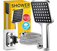 Retoo Alcachofa de Ducha con Manguera 1,2M Anti-Twist, Alta Presion, Antical, Ahorro Cabezal, Múltiples Tipos de Chorro, Longitud del Auricular 23 cm, Acero Inoxidable, Argent