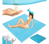 Retoo Alfombra de Playa 200 x 200 cm, Manta de pícnic, Resistente a la Arena, Impermeable, sin Arena, portátil, para Viajes, Vacaciones en la Playa, Camping, Picnic, excursión, Ultraligera