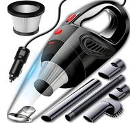 Retoo Aspiradora de Mano para Coche 120W 12V, con Filtro HEPA Reutilizable, Potente Succión 4200 Pa, con Accesorios Intercambiables, Cable de 4,8m, Compacta y Silenciosa