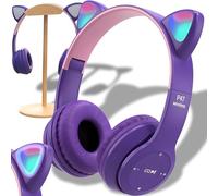 Retoo Auriculares Orejas de Gato Auriculares Bluetooth para Niños Inalámbricos Auriculares Infantiles Auriculares Over Ear para Escuela/Mesa/PC, Niñas Oreja de Gato Auriculares Over-Ear, Anime